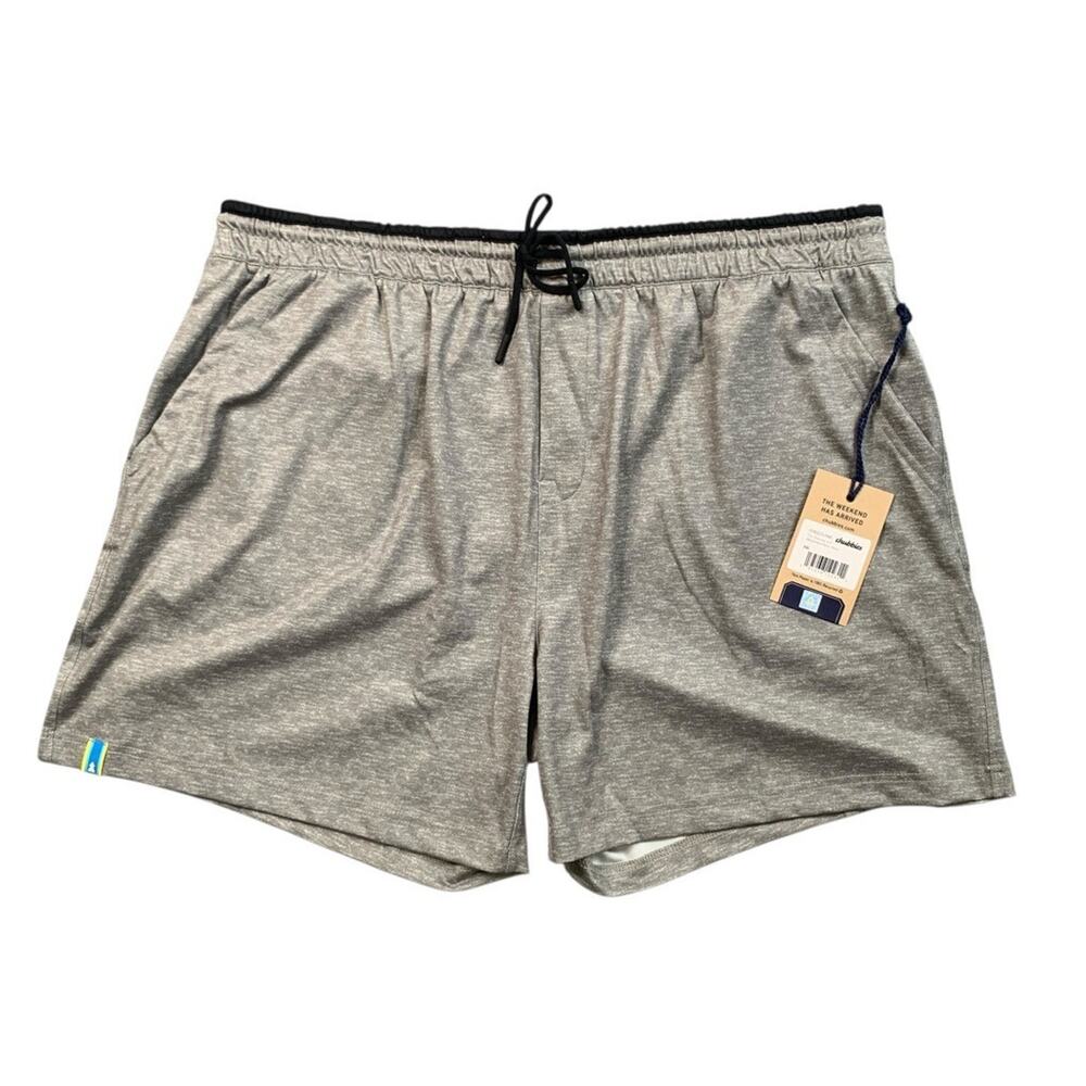 Chubbies Shorts Men 2XL Grey The Granites 5.5 Movemomentum Elastic Waist Unlined